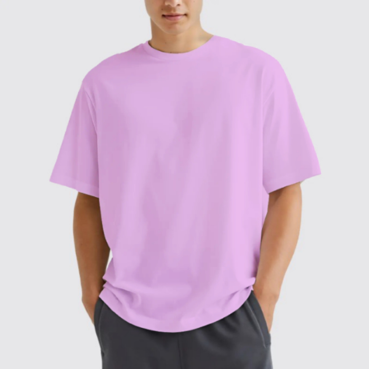 Round neck cotton French theory purple olive